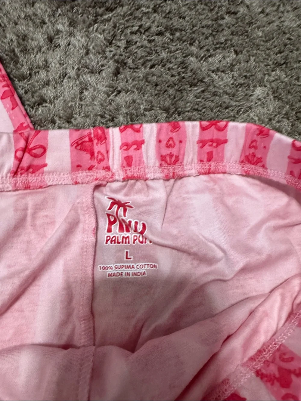 Pink palm puff holiday pjs - Picture 3 of 7
